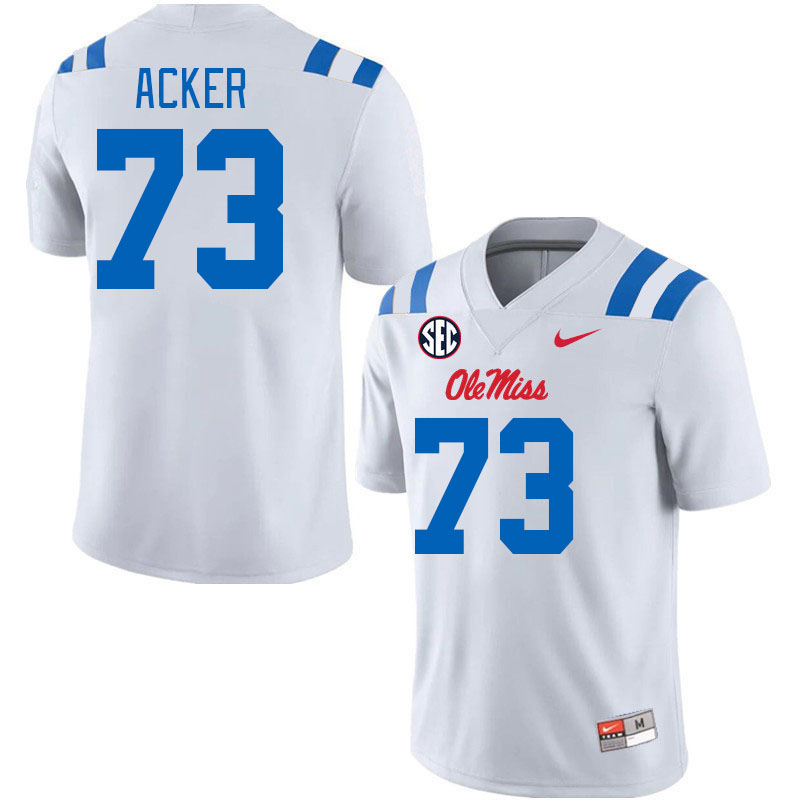 Men #73 Eli Acker Ole Miss Rebels 2024 New Uniforms College Football Jerseys Stitched-White